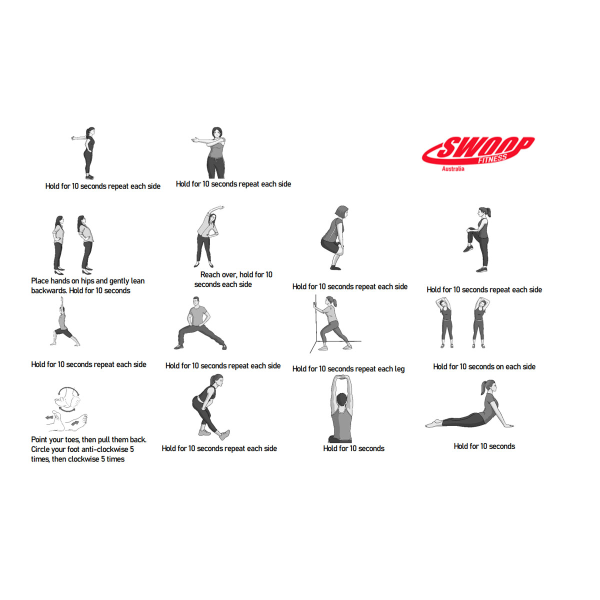 Stretching Charts (A3) | Swoop Fitness Australia - Personal Training in ...